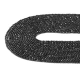 Wholesale 2mm Quality Natural Black Spinel Round Micro Faceted Beads, Finest Cut Tiny Sparkle Black Gemstone Beads,15inch strand, SKU#U50