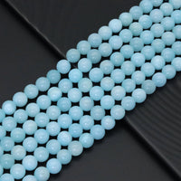 Blue Jade Round Smooth Beads, Sku#U1855