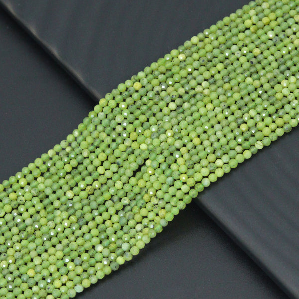 2mm Canadian Jade Round Faceted Beads, Sku#U2205