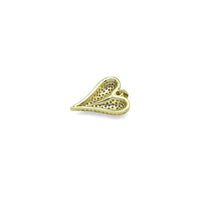 Clear CZ Gold Arrow Point Heart Shape Charm Pendant, Sku#LD654