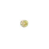 CZ White Pearl Gold Tube Charm Space Beads, Sku#A423