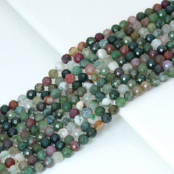 2mm/3mm/4mm Natural Moss Agate faceted Beads, U2199