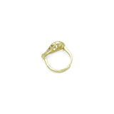 Gold Silver CZ Twisted Fan Statement Adjustable Ring, Sku#A424