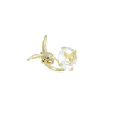 Clear CZ Gold Bird with Big Diamond Statement Adjustable Ring, Sku#LX723