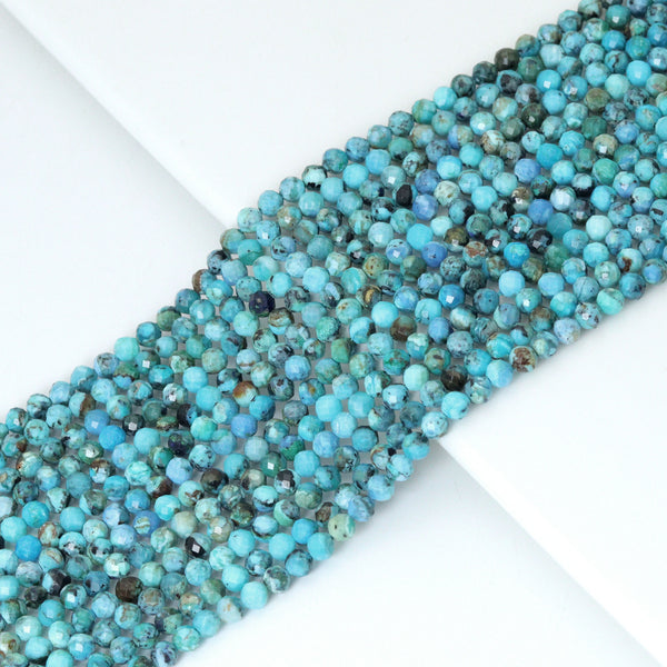 4mm Genuine Blue Opal Round Faceted Beads,Sku#U2206