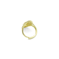 Hammered Double Oval Link Statement Adjustable Ring, Sku#LD647