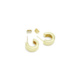 Plain Gold Silver Huggie Earrings, Sku#LD563