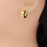 Plain Gold Silver Huggie Earrings, Sku#LD563