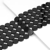 Black Onyx Smooth Flat Coin Beads, Sku#Q45