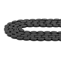 Black Onyx Smooth Flat Oval Beads, Sku#Q44