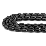 Black Onyx Smooth Rice Shape Beads, Sku#Q43