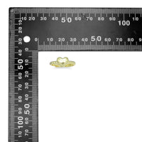 Gold Puffy Heart Hammered Thin Adjustable Ring, Sku#LD651