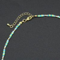 2mm Yellow Blue white Gemstone necklace, EF570