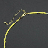 Yellow Color Gemstone tube necklace, sku#EF571