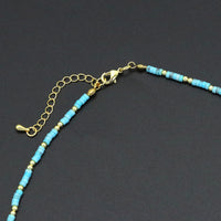 Turquoise Blue Gemstone with Pearl Necklace, sku#EF572