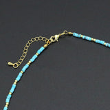 Turquoise Blue Gemstone with Pearl Necklace, sku#EF572
