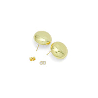 Plain Gold Silver Half Ball Stud Earrings, Sku#LD572