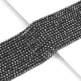 Black CZ Round Faceted Beads, Sku#U1861