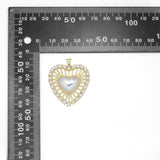 Large CZ Pave Pearl Heart  Pendant, Sku#LX626