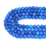 Blue Jade Round Smooth Beads, Sku#U2223