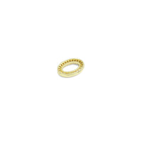 CZ Oval Silver Gold Connector Charm, Sku#A187