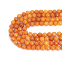 Orange Jade Round Smooth Beads, Sku#U2227