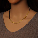 Gold herringbone chain necklace，sku#LD575