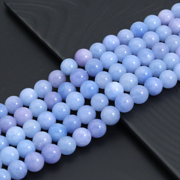 Aqua Blue Jade Round Smooth Beads, Sku#U2222