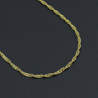 24K Gold Finished Gold Sigapore Chain Necklace, 1.6mm Sigapore Chain Necklace Ready to wear w/Lobster Clasp, 17.5 inch,sku#JD05