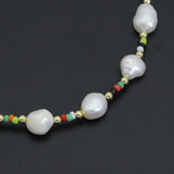 Freshwater Pearl with Colorful Beads Necklace , Sku#L735