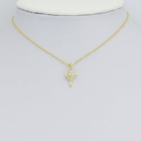 Gold Silver Flower Cup Charm Pendant, Sku#A464