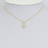 Gold Silver Flower Cup Charm Pendant, Sku#A464