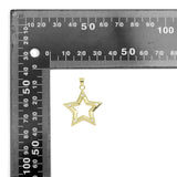CZ Gold Five Point Star Frame star Charm, Sku#LK911