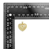 CZ Gold Filigree Fe Heart Charm, Sku#LK912