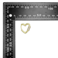Gold Screw CZ Heart Shape Hoop Earrings, Sku#LX636