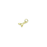 CZ Fish Tail Gold Charm, Sku#LK914