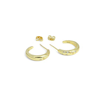 Gold Silver CZ Cresent Moon Star Hoop Earrings, Sku#LX637