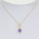 Clear Pink Purple Drop Heart Charm, Sku#LK918