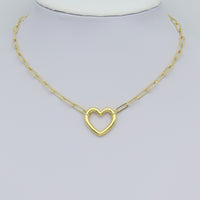 Silver Gold Frame Heart Pendant, Sku#A288