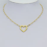 Silver Gold Frame Heart Pendant, Sku#A288