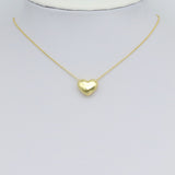 Gold 3D Puffy Heart Charm Pendant, Sku#LK1032
