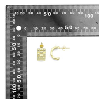 Gold Silver Chain Link Watch Strap Huggie Earrings, Sku#ML79