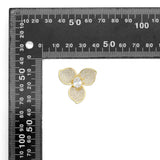 Clear CZ Gold Flower Shape Stud Earrings, Sku#LX823