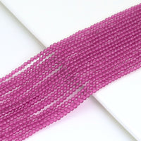 3mm Dark Pink Crystal Round Faceted Beads, Sku#U1866