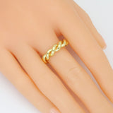 Gold Silver Twisted Adjustable Ring, Sku#A287