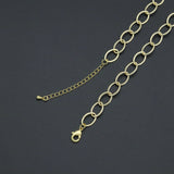 Gold Silver Oval Chain Link Adjustable Necklace, Sku#EF608