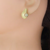 Swirl Snail Conch Shape Stud Earrings, Sku#LX834