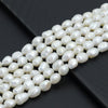 8-9mm Genuine White Oval Pearl Beads, Sku#U2315