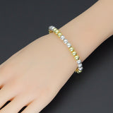 Mixed Metal Gold Silver Hematite Ball Beads Adjustable Bracelet, Sku#EF640