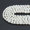 8-9mm Genuine White Oval Pearl Beads, Sku#U2315